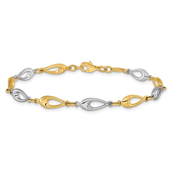 Leslie's 10K Two-tone Polished Bracelet
