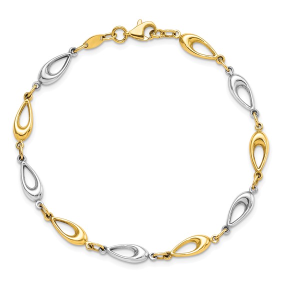 Leslie's 10K Two-tone Polished Bracelet