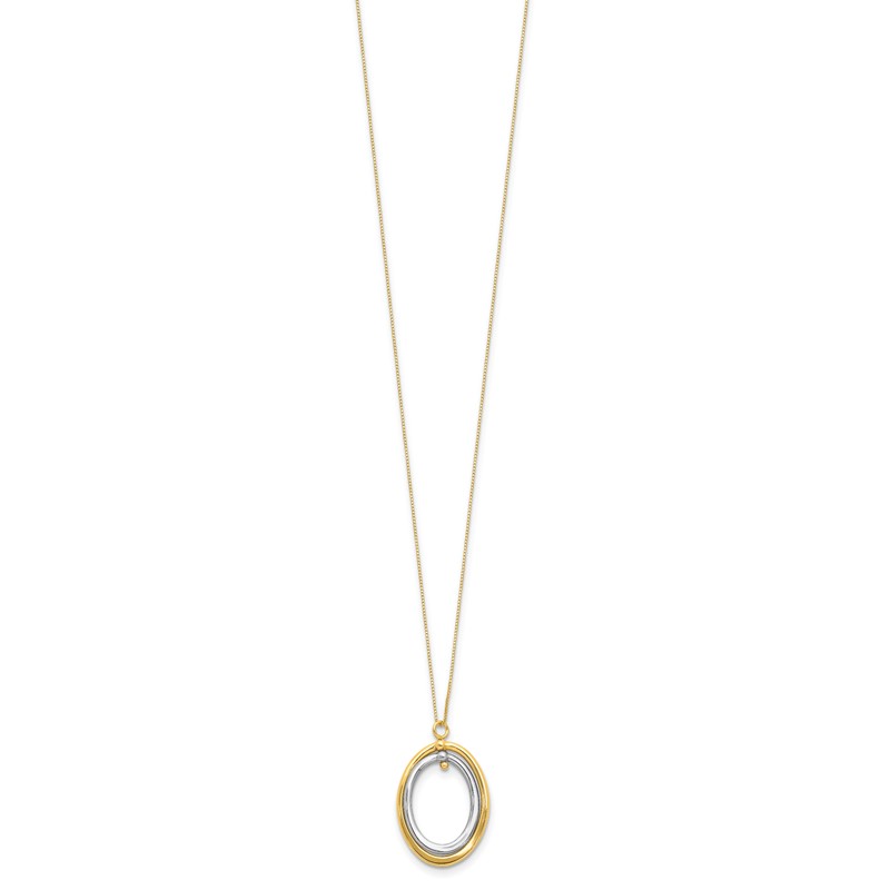 10K Two-tone Polished Oval Necklace