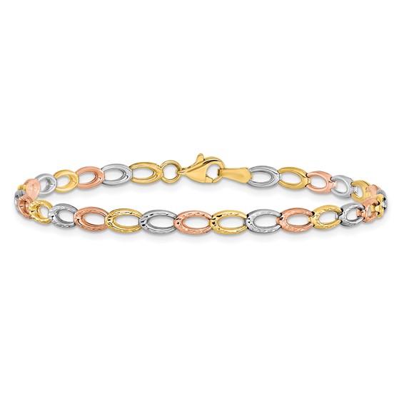 Leslie's 10K Tri-Color D/C Bracelet