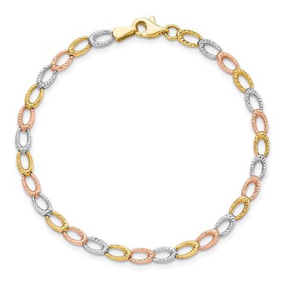 Leslie's 10K Tri-Color D/C Bracelet