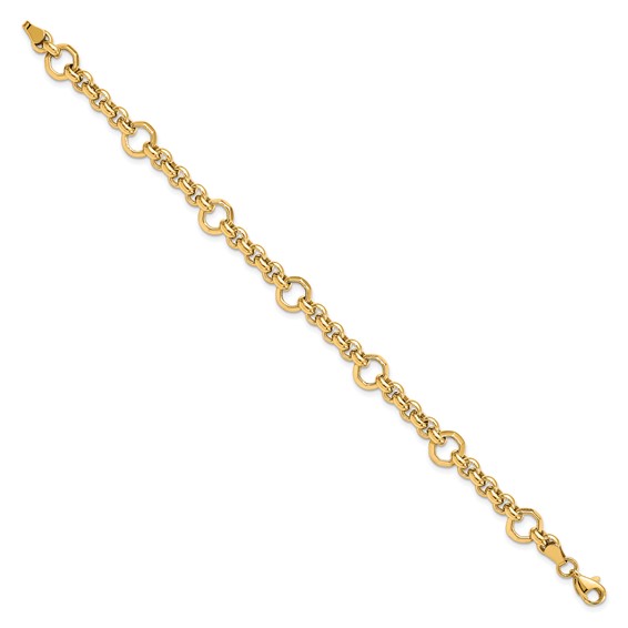 Leslie's 10K Polished D/C Fancy Link Bracelet