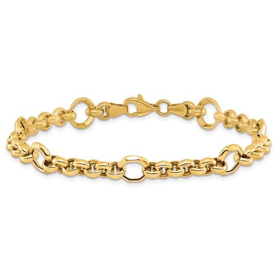 Leslie's 10K Polished D/C Fancy Link Bracelet