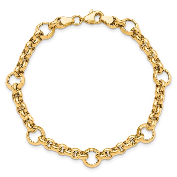 Leslie's 10K Polished D/C Fancy Link Bracelet
