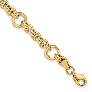 Leslie's 10K Polished D/C Fancy Link Bracelet