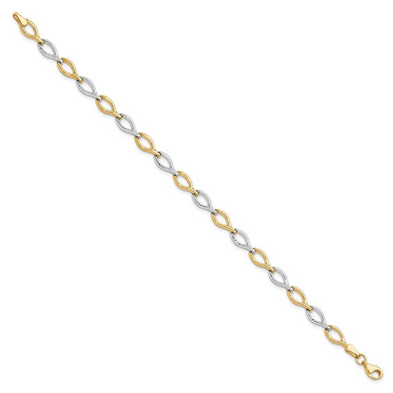 Leslie's 10K Two-tone Polished D/C Bracelet