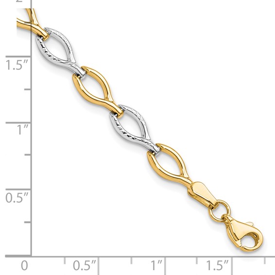 Leslie's 10K Two-tone Polished D/C Bracelet
