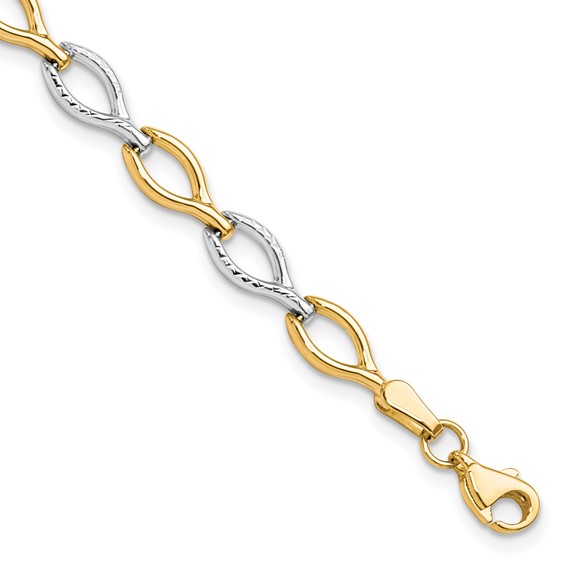 Leslie's 10K Two-tone Polished D/C Bracelet