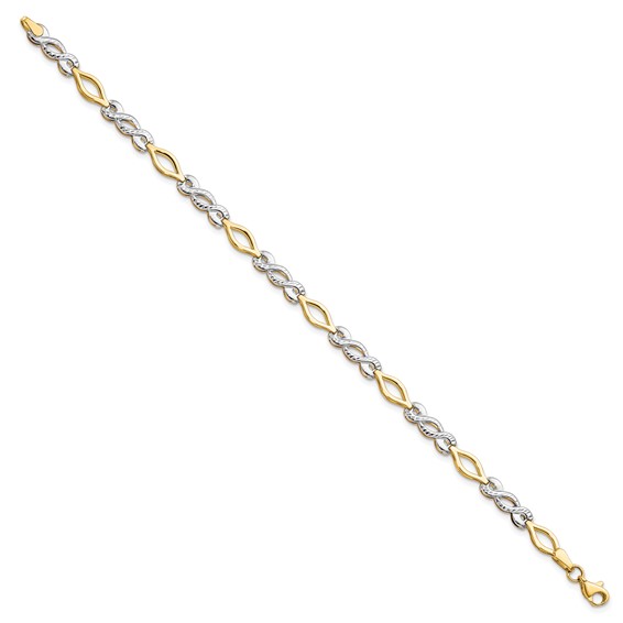 Leslie's 10K Two-tone Polished D/C Bracelet