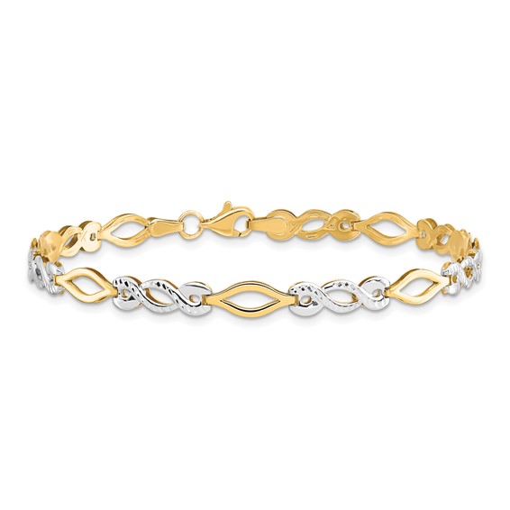 Leslie's 10K Two-tone Polished D/C Bracelet