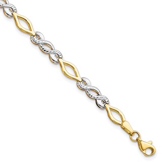 Leslie's 10K Two-tone Polished D/C Bracelet