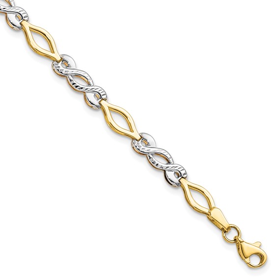 Leslie's 10K Two-tone Polished D/C Bracelet