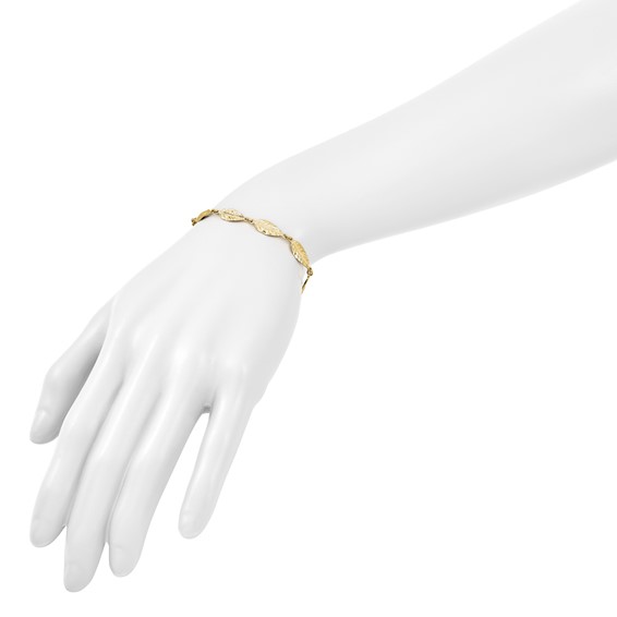 Leslie's 10K Polished Leaf Bracelet