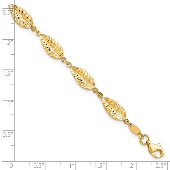 Leslie's 10K Polished Leaf Bracelet