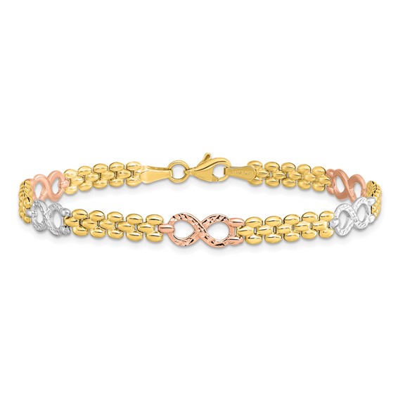 Leslie's 10K Tri-color Reversible Infinity Bracelet