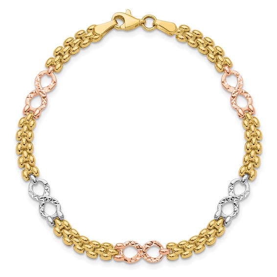 Leslie's 10K Tri-color Reversible Infinity Bracelet