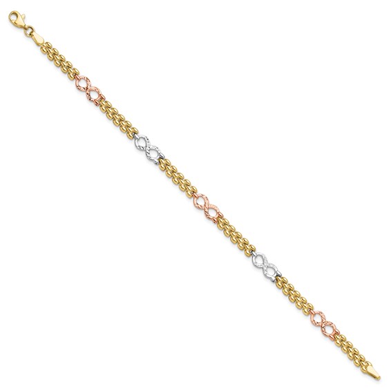 Leslie's 10K Tri-color Reversible Infinity Bracelet