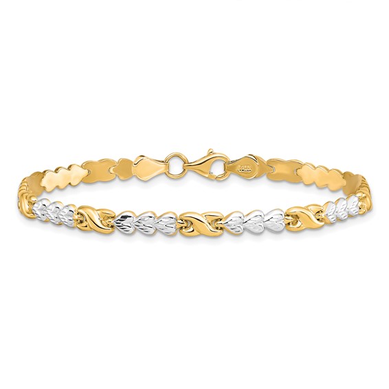 Leslie's 10K w/Rhodium D/C Infinity and Heart Bracelet