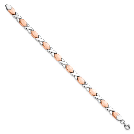 Leslie's 10K Rose and White Gold X/O Fancy Bracelet