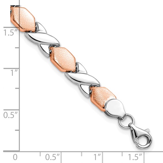 Leslie's 10K Rose and White Gold X/O Fancy Bracelet