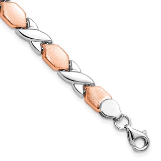 Leslie's 10K Rose and White Gold X/O Fancy Bracelet