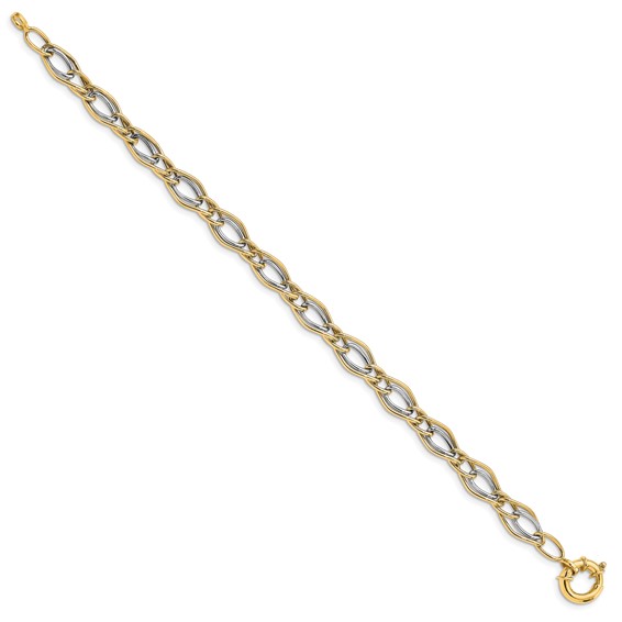 Leslie's 10K Yellow w/Rhodium-plated Polished Bracelet