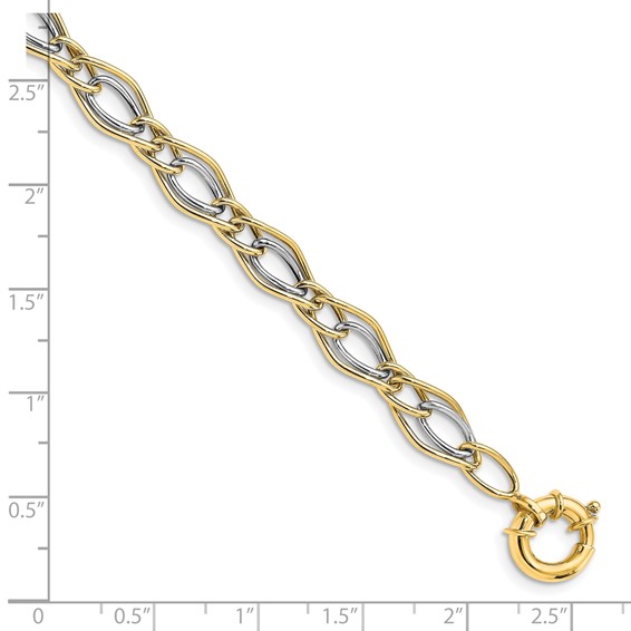 Leslie's 10K Yellow w/Rhodium-plated Polished Bracelet