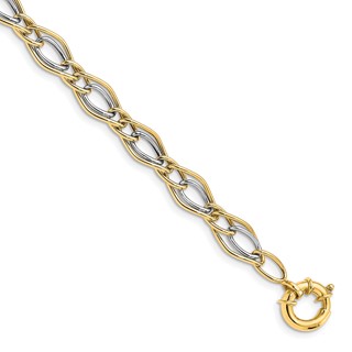 Leslie's 10K Yellow w/Rhodium-plated Polished Bracelet