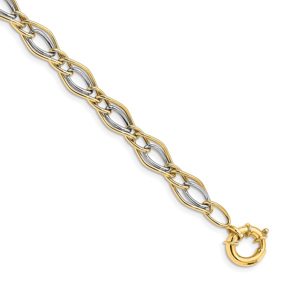 Leslie's 10K Yellow w/Rhodium-plated Polished Bracelet