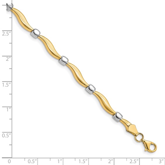 Leslie's 10K Rhodium-plated Polished and Satin Bracelet