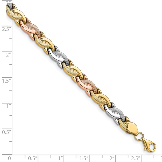 Leslie's 10K Tri-color Polished and Brushed Bracelet