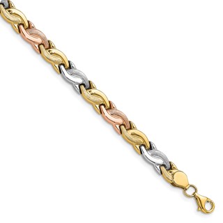 Leslie's 10K Tri-color Polished and Brushed Bracelet