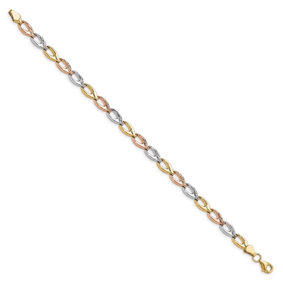 Leslie's 10K Tri-color Polished D/C Bracelet