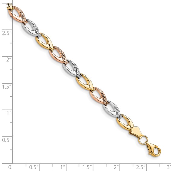 Leslie's 10K Tri-color Polished D/C Bracelet