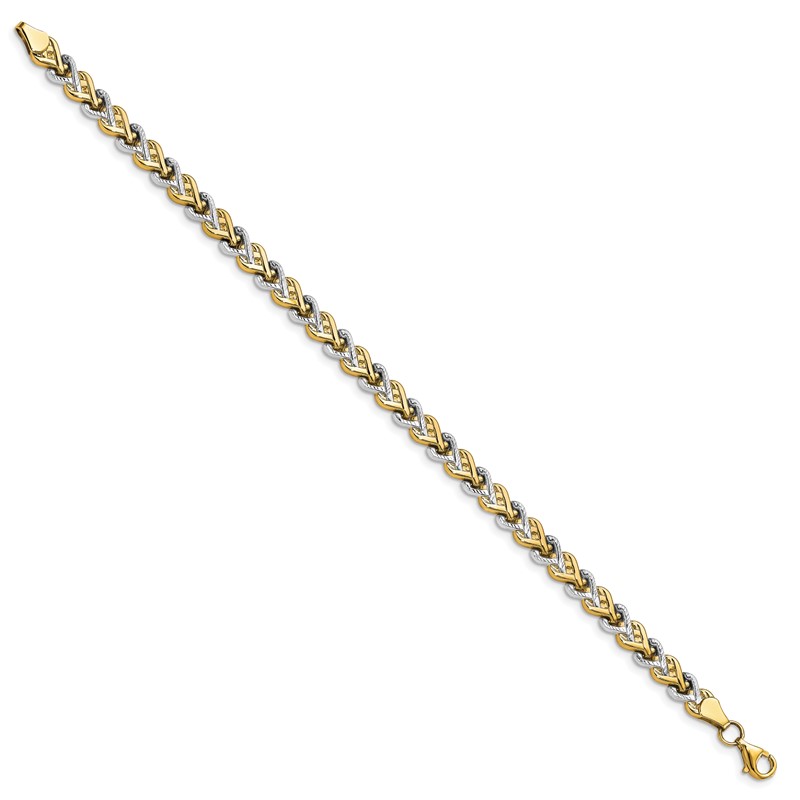 10K Rhodium-plated Polished D/C Bracelet
