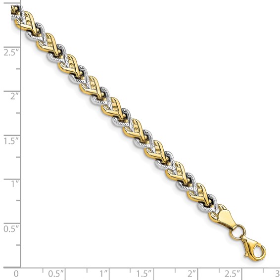 Leslie's 10K Rhodium-plated Polished D/C Bracelet