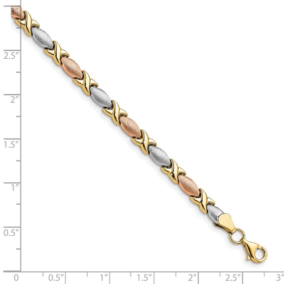 Leslie's 10K Tri-color Polished and Brushed Bracelet