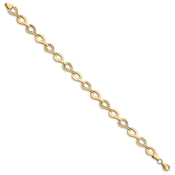 Leslie's 10K Polished Fancy D/C Link Bracelet