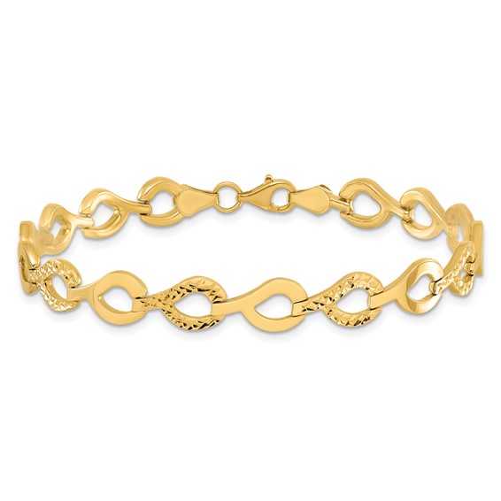 Leslie's 10K Polished Fancy D/C Link Bracelet