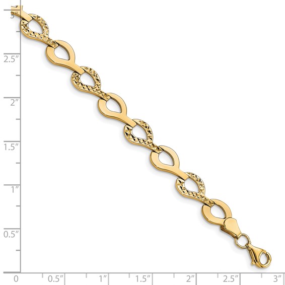 Leslie's 10K Polished Fancy D/C Link Bracelet