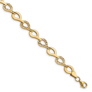 Leslie's 10K Polished Fancy D/C Link Bracelet