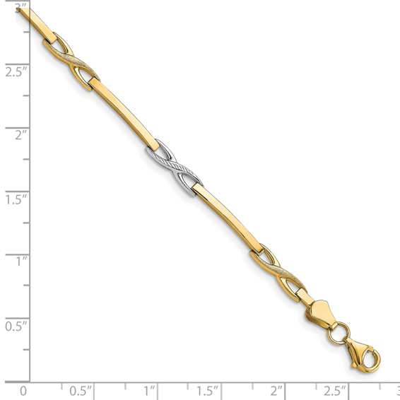 Leslie's 10K Rhodium-plated Polished Bracelet