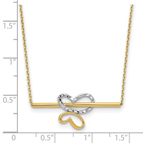 Leslie's 10K Rhodium-plated Polished D/C Butterfly Bar Necklace
