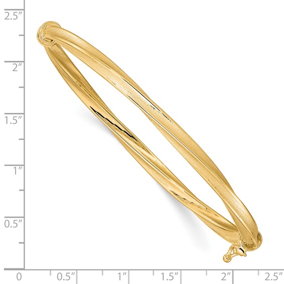 Leslie's 10k Polished and Brushed Hinged Bangle