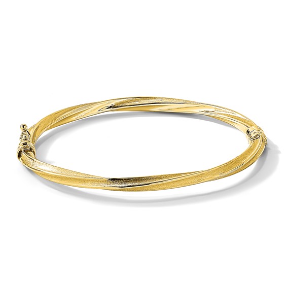 Leslie's 10k Polished and Brushed Hinged Bangle