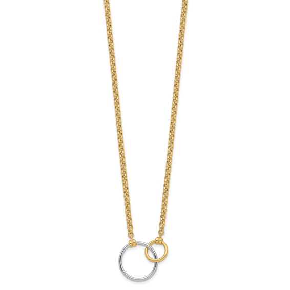 Leslie's 10k Two-tone Polished Link Necklace