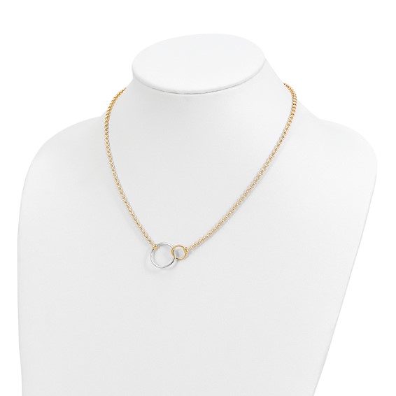 Leslie's 10k Two-tone Polished Link Necklace