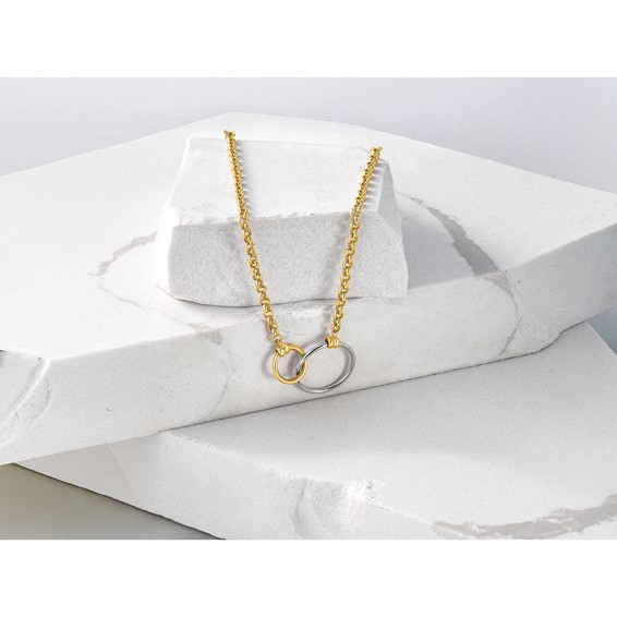 Leslie's 10k Two-tone Polished Link Necklace