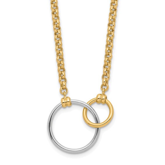 Leslie's 10k Two-tone Polished Link Necklace
