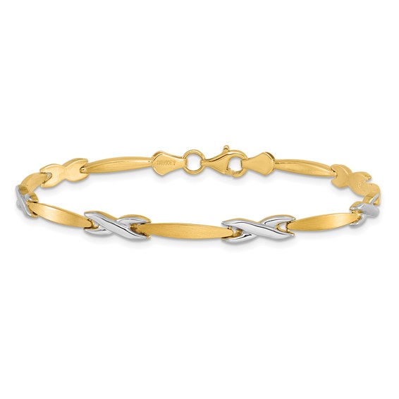 Leslie's 10k Two-tone Polished and Brushed Bracelet